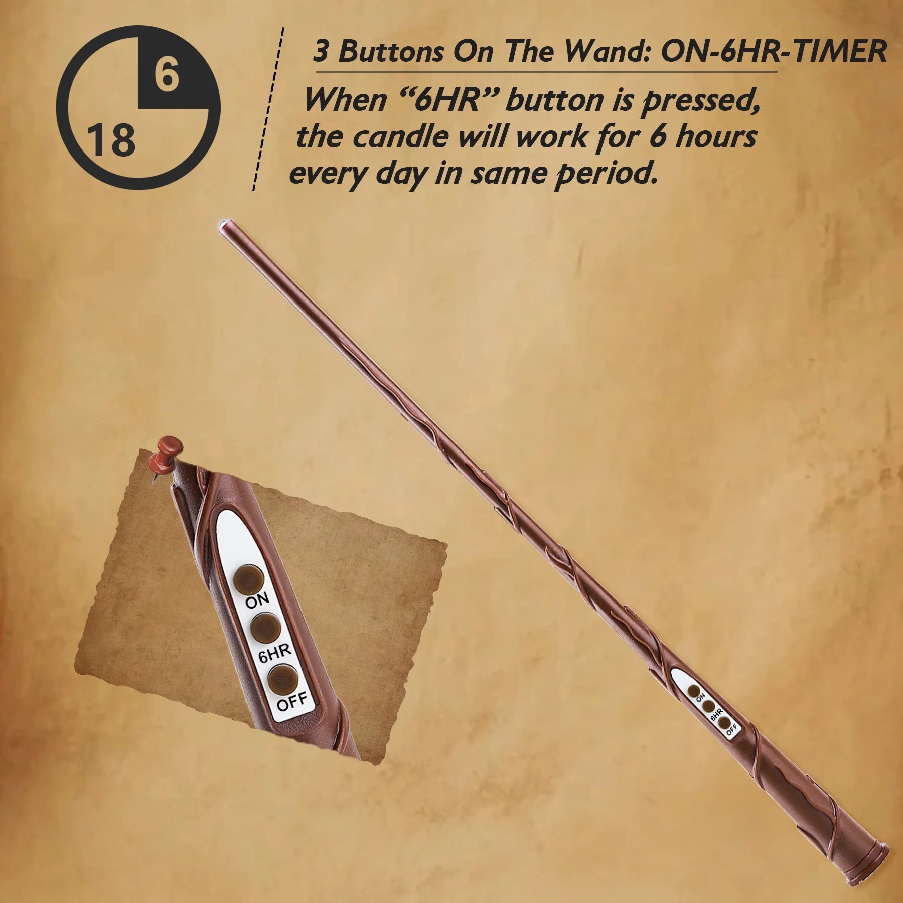 12 Pcs Flameless LED Floating Candles 6 Inches with Magic Wand Remote for Halloween Party, Battery Operated Hanging Taper Candles with Fishing Line, Christmas Tree Clip on Candles with Timer